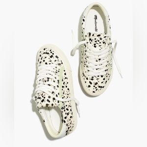 WORN ONCE MADEWELL Sidewalk Low-Top Sneakers in Spatter-Painted Calf Hair